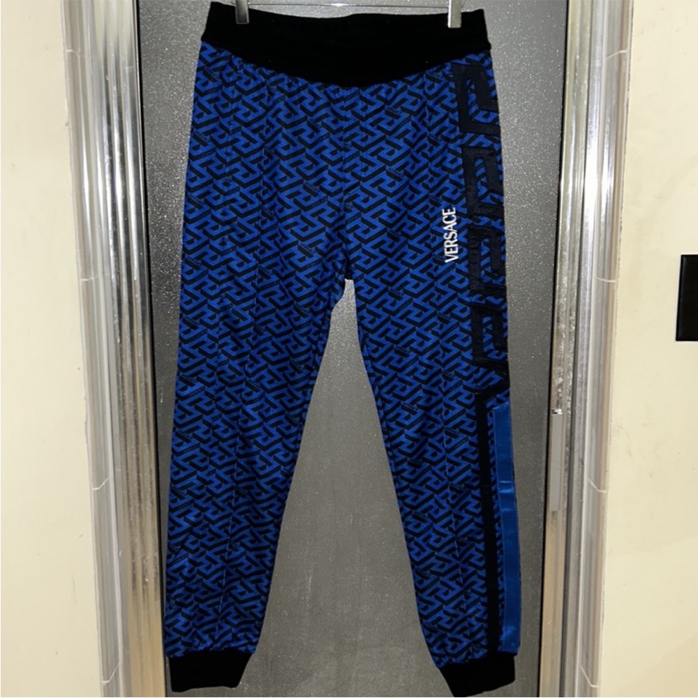 Authentic Versace monogram-print track trousers N… - image 5